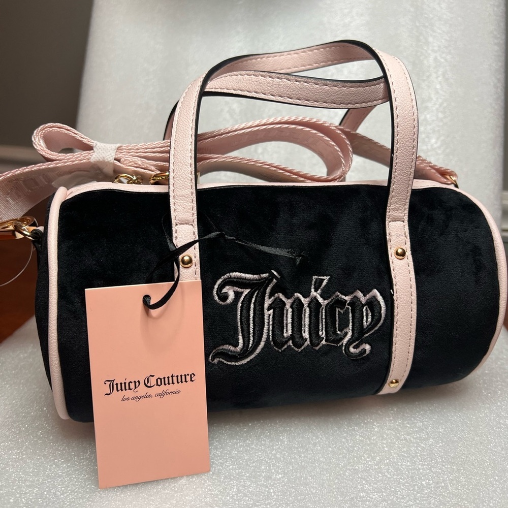 Juicy Couture Black and Pink Women's Bag. Queen of everything mini barrel